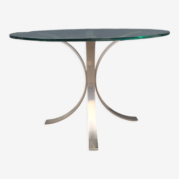 Table en acier et verre