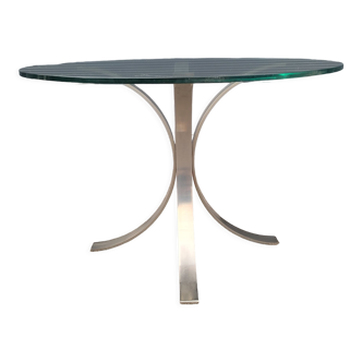 Table en acier et verre