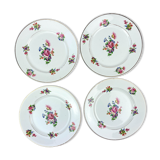 4 small plates iron earth salins model "anny" floral pattern