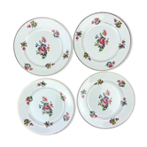 4 small plates iron earth salins model "anny" floral pattern