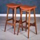 Bar Stools in Rosewood with Cognac Leather by Erik Buch for Dyrlund, 1960s, Set of 2
