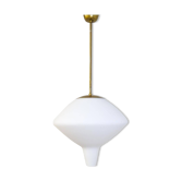 Large opaline pendant / modern brass mid-century ASEA Sweden, 1940s