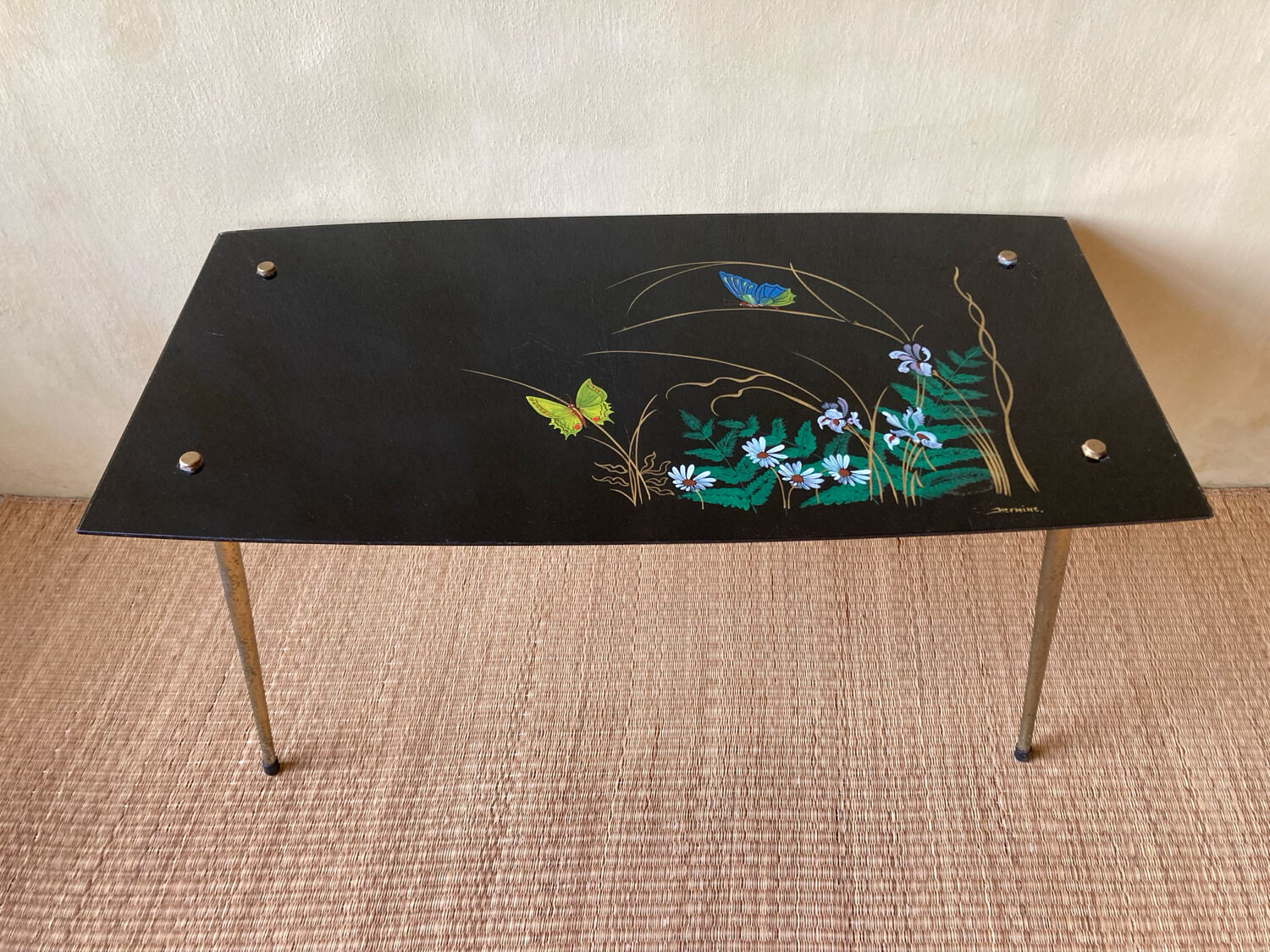 Vintage glass coffee table