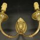 Pair of wall sconces with female masks in Louis XVI style - gilded bronze