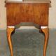 Vintage English walnut burr dressing table with mirror and chair.