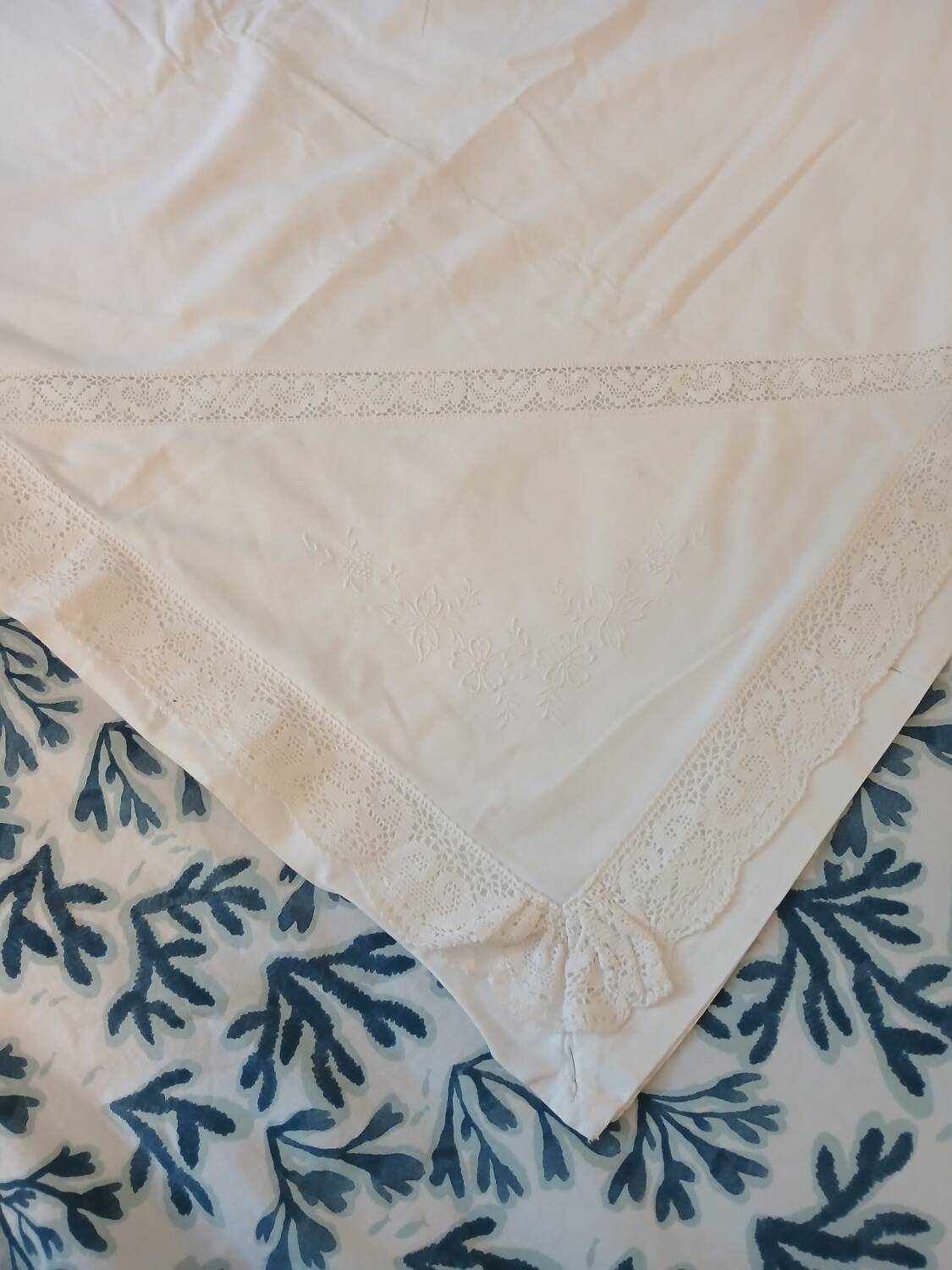 Antique embroidered duvet cover
