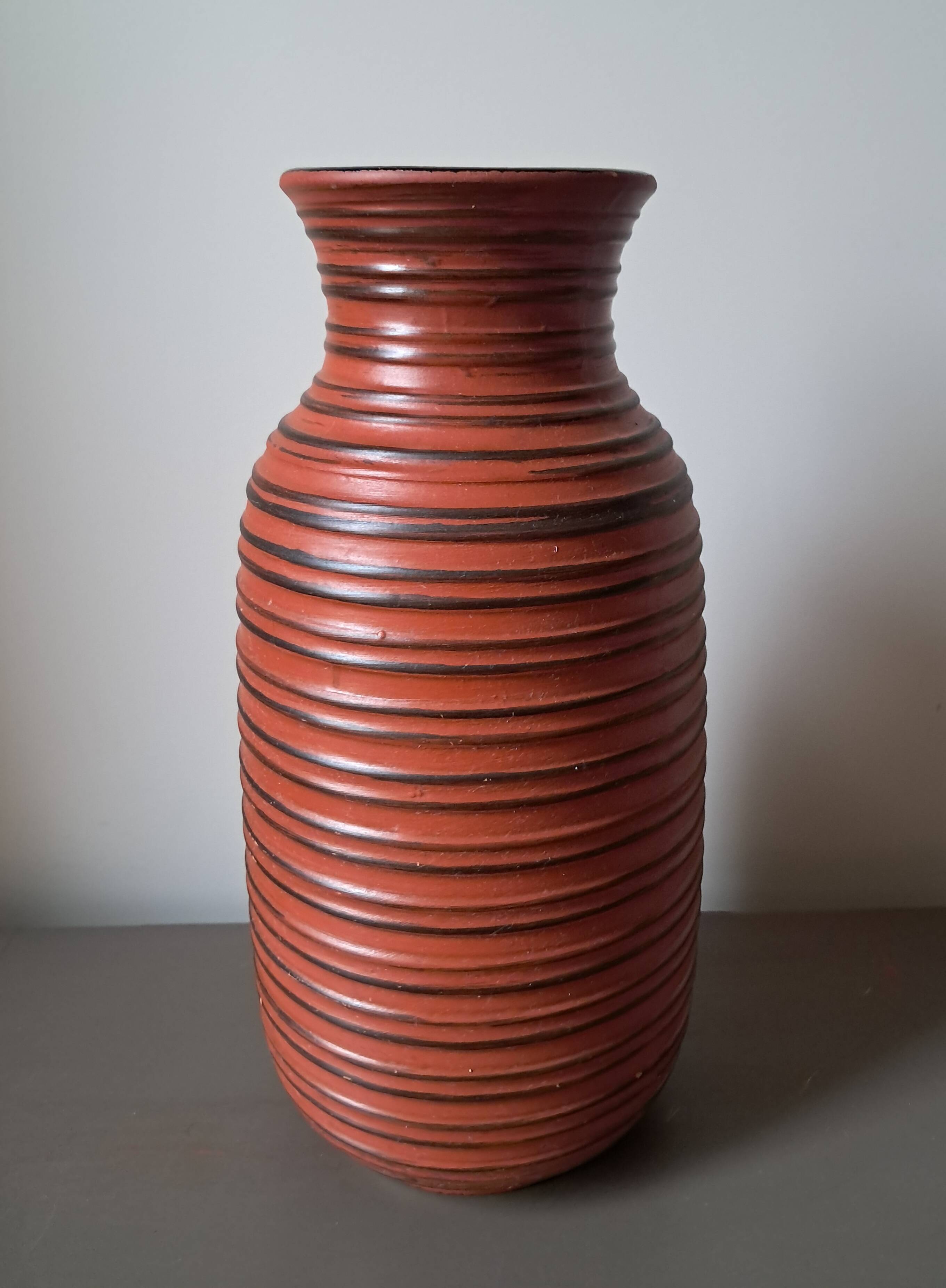 Fat Lava Red Vase by Carstens Tonnieshof, West Germany, 1960
