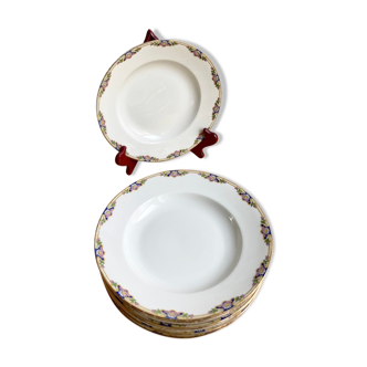 8 assiettes porcelaine 1920 pour Galeries Lafayette