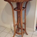 Old high table/standing bamboo and rattan table