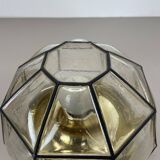 Ceiling Light "Iron Rings" made of Brass and Glass by Glashütte Limburg, Germany, 1970s