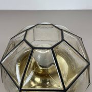 Ceiling Light "Iron Rings" made of Brass and Glass by Glashütte Limburg, Germany, 1970s