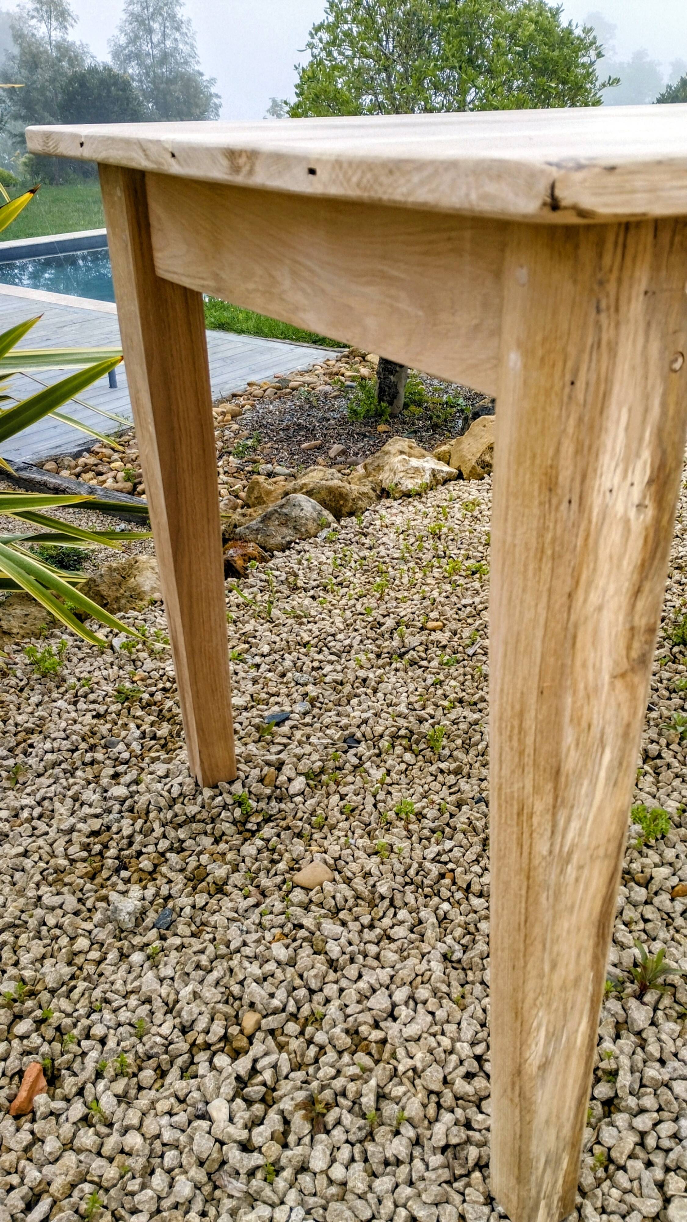 Solid oak farmhouse table 220 X 80 cm