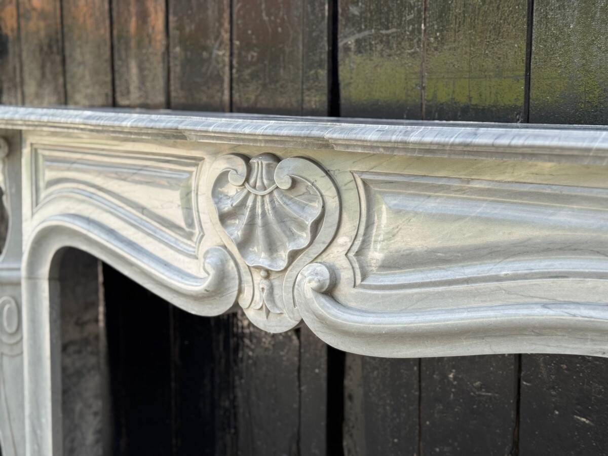 Louis XV style fireplace in blue Turkish marble circa 1880