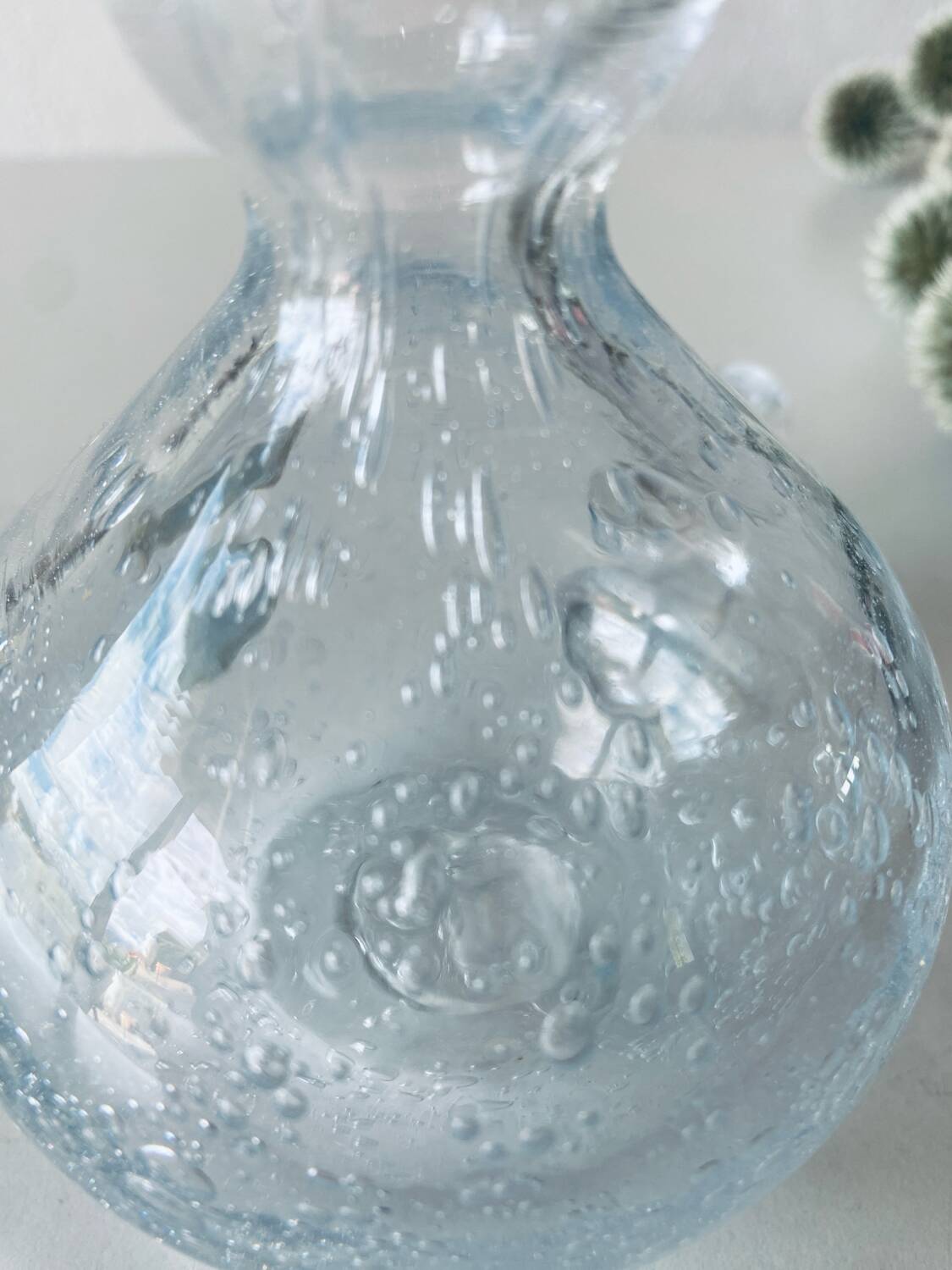 Blown crystal candle holder