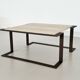 Italian mid-century travertine marble coffee table and metal base, 1970