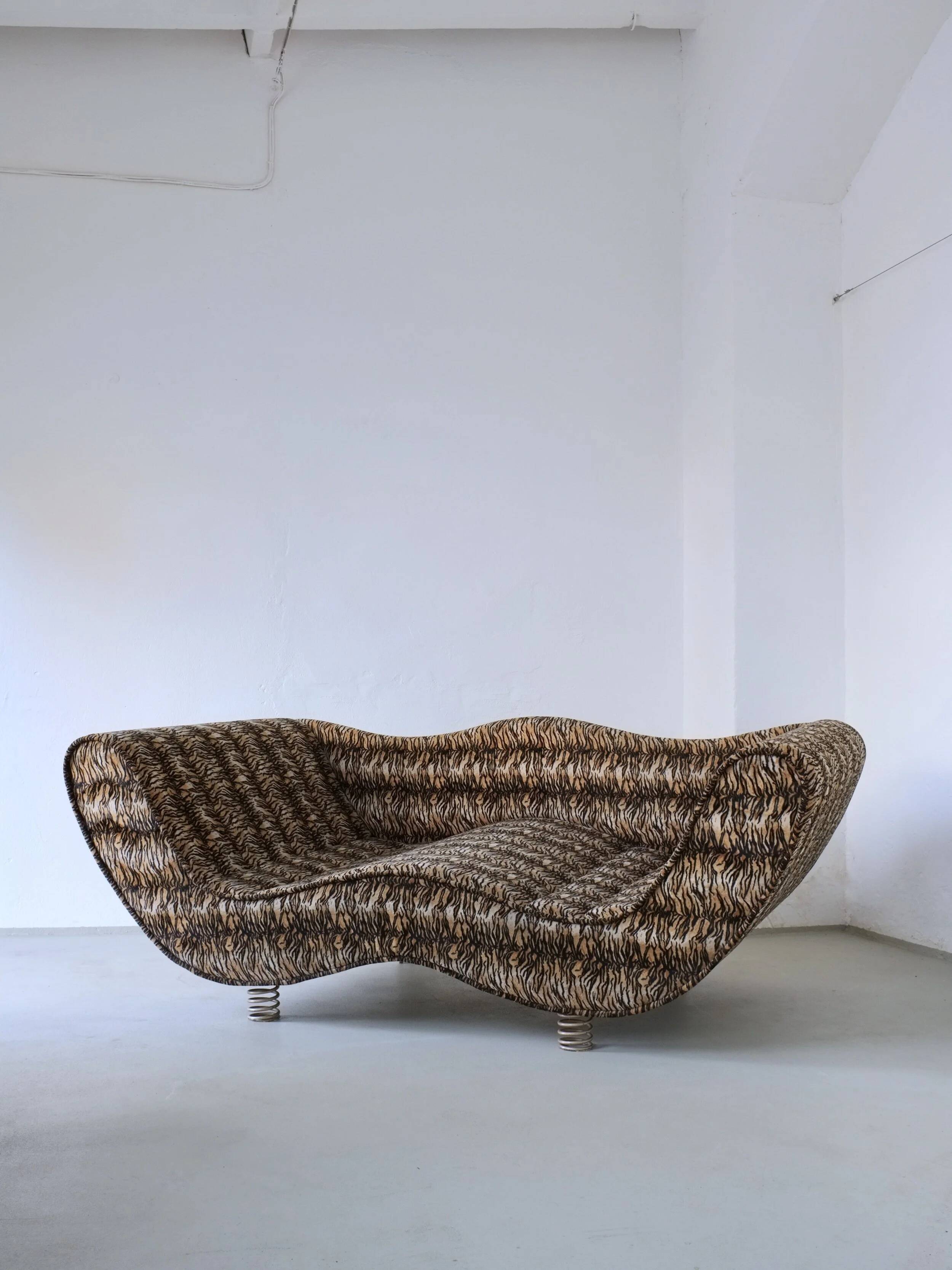 Extra-large postmodern animal print sofa | Germany | 1990s