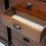Large Antique Belgian Pitch Pine Apothecary Shop Cabinet / Vitrine, ca 1900
