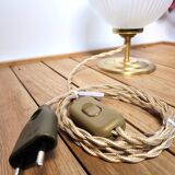 Vintage globe and brass table lamp