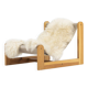 Sling chair in pine, canvas and sheepskin, 1970s