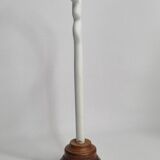 Biomorphic-inspired sculpture, on an industrial wooden base, 27 cm