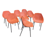 Ensemble de 8 chaises Guariche orange