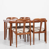 Midcentury Danish extendable dining table in teak 1960s - rounded corners and butterfly extension
