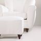 2 sets of Italian armchair with pouf in white fabric, Italy, 1940s