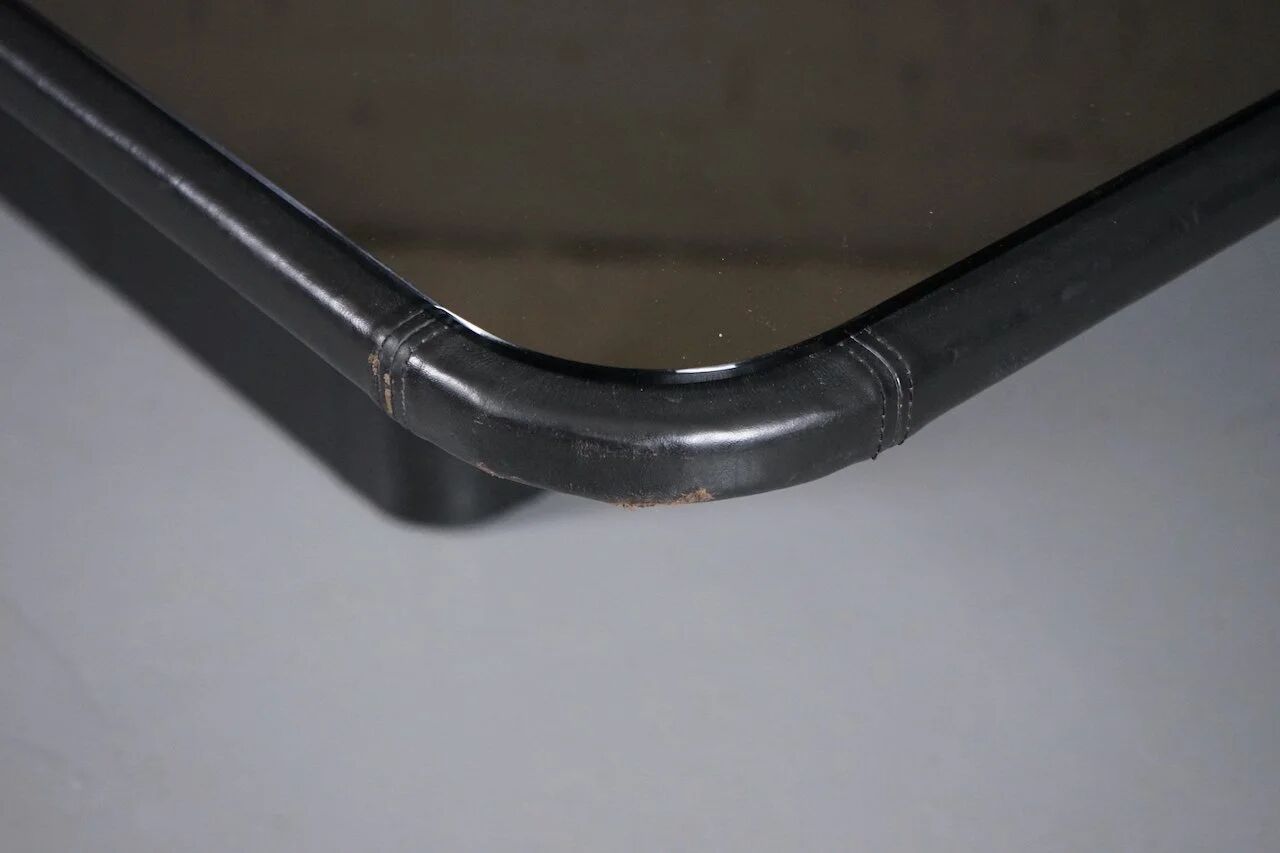 Coffee table (DS 3011) with mirror glass & leather from De Sede