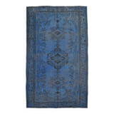 5x8 Blue Handmade Wool Vintage Rug, 163x268Cm SK 2726