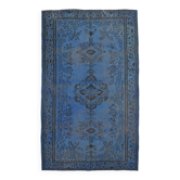 5x8 Blue Handmade Wool Vintage Rug, 163x268Cm SK 2726