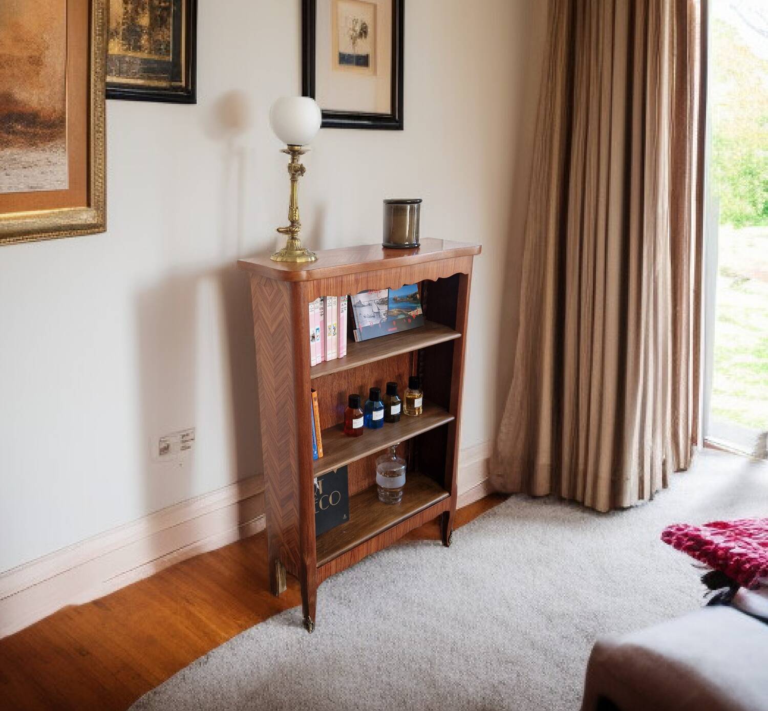 Bibus marquetry in rosewood, Transition style - Mid 20th century