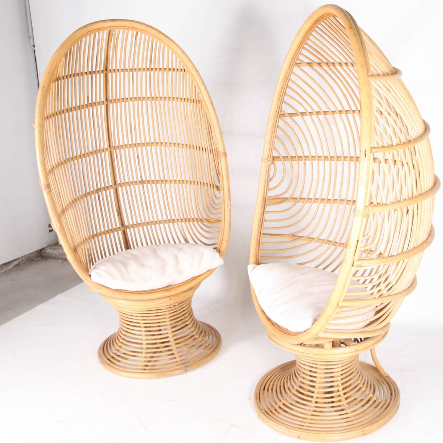 Pair of rattan armchairs