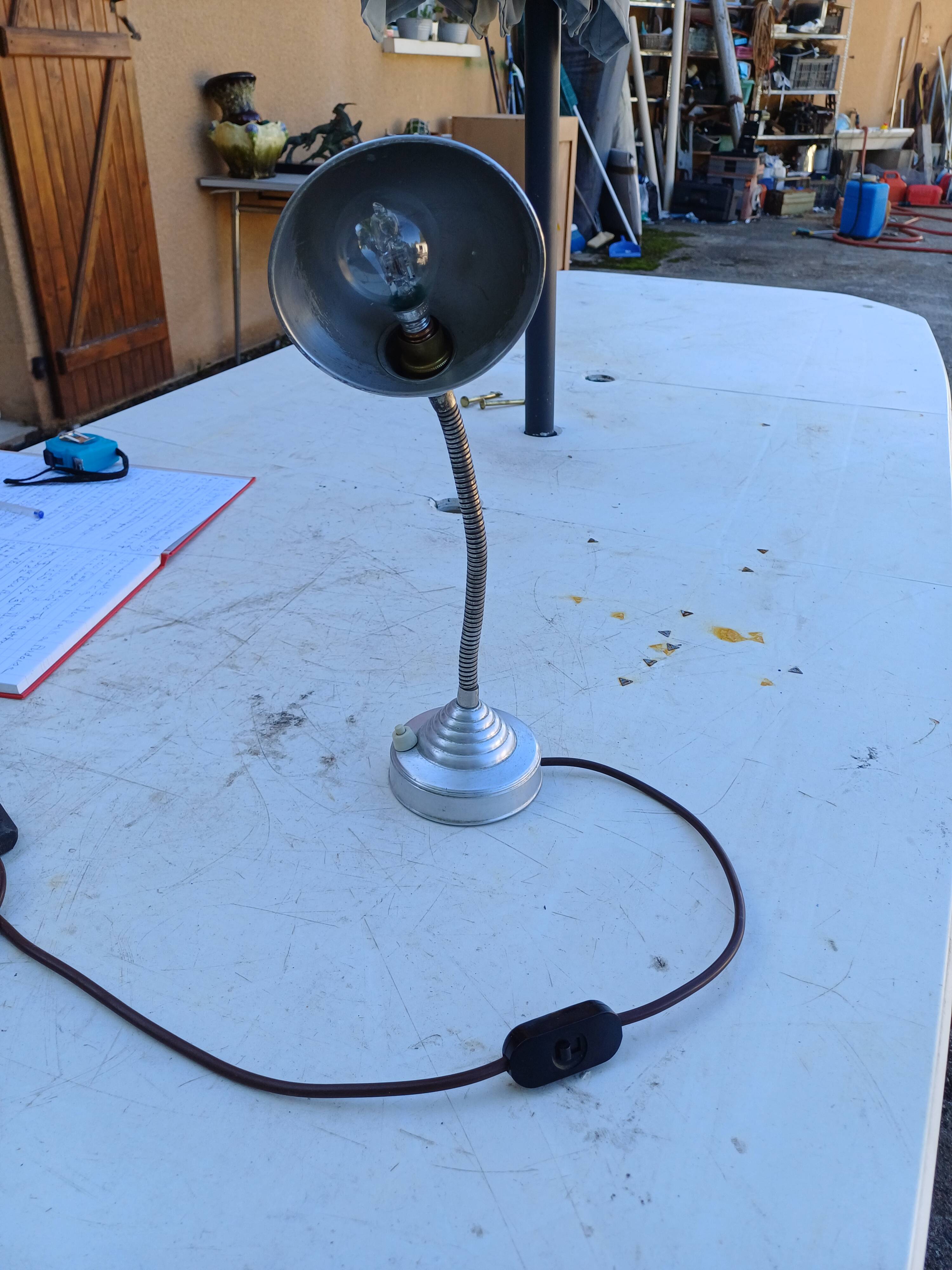 Vintage Aluminum Lamp from the 60s