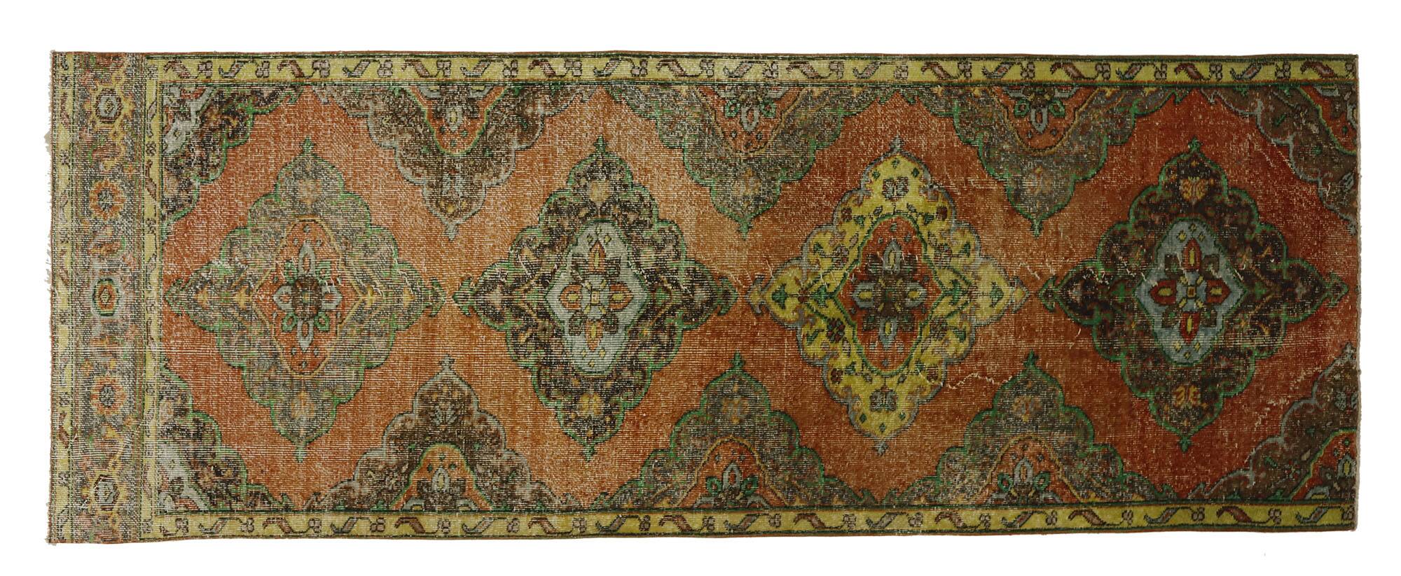 Tapis Anatolien Vintage Fait Main – Années 1950, 270x102 cm