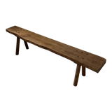 Brutalist bench in solid elm from the 50s
