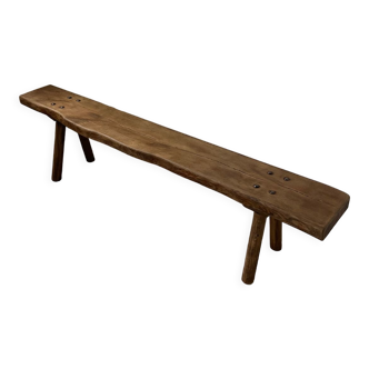 Brutalist bench in solid elm from the 50s