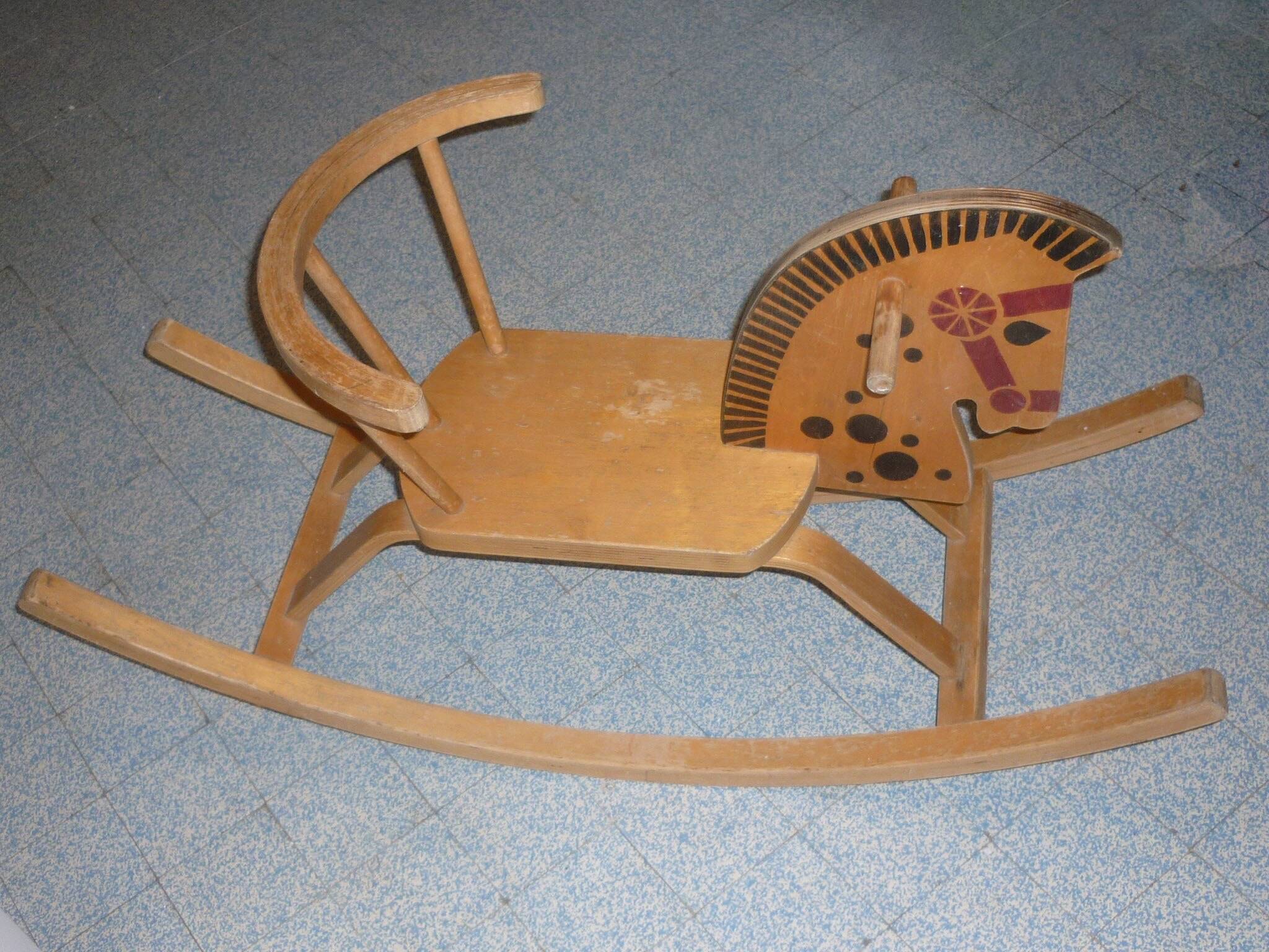 Vintage wooden rocking horse