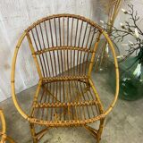 Pair of rattan armchairs