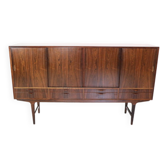 Mid-Century Modern Brazilian Rosewood Tall Credenza, High-board, 1960 Denmark