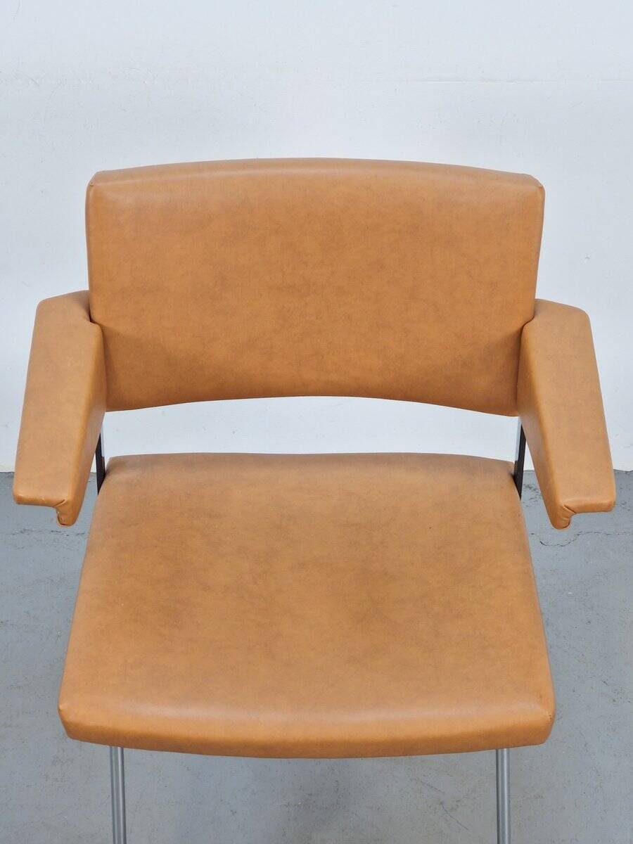 Vintage Model 1268 Chair with Tubular Frame by André Cordemeyer / Dick Cordemeijer for Gispen, 1970s
