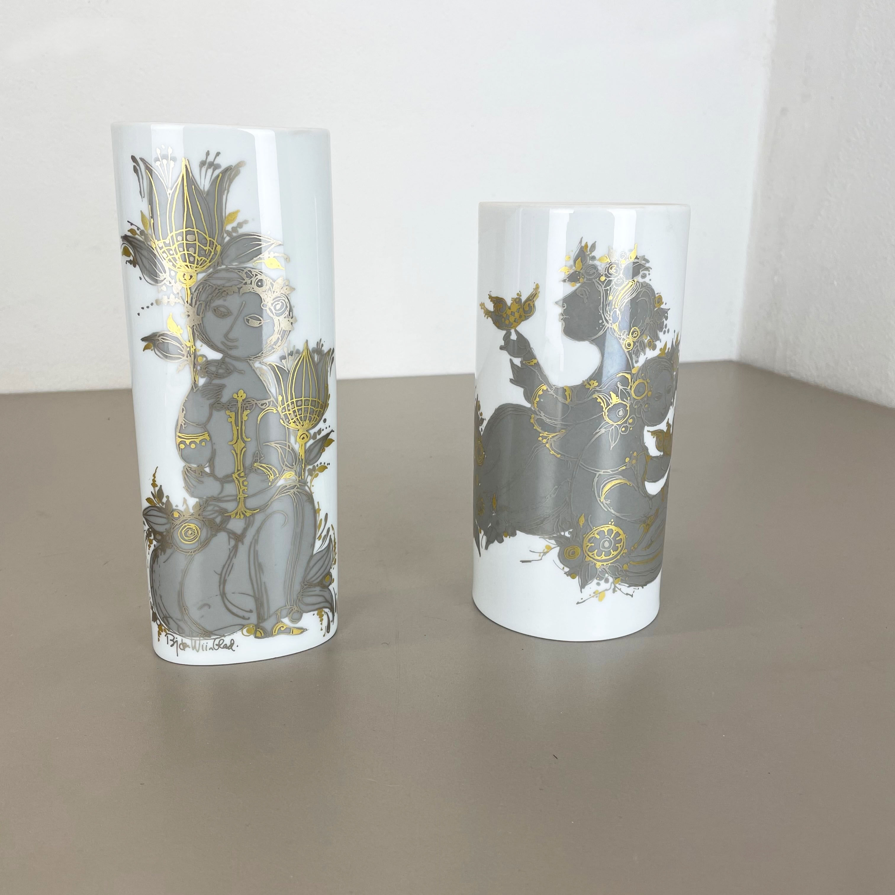 Set of 2 Porcelain Vase by Björn Wiinblad for Rosenthal Studio Line Germany 1970