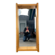 Brutalist XL mirror, solid pine, chalet style.