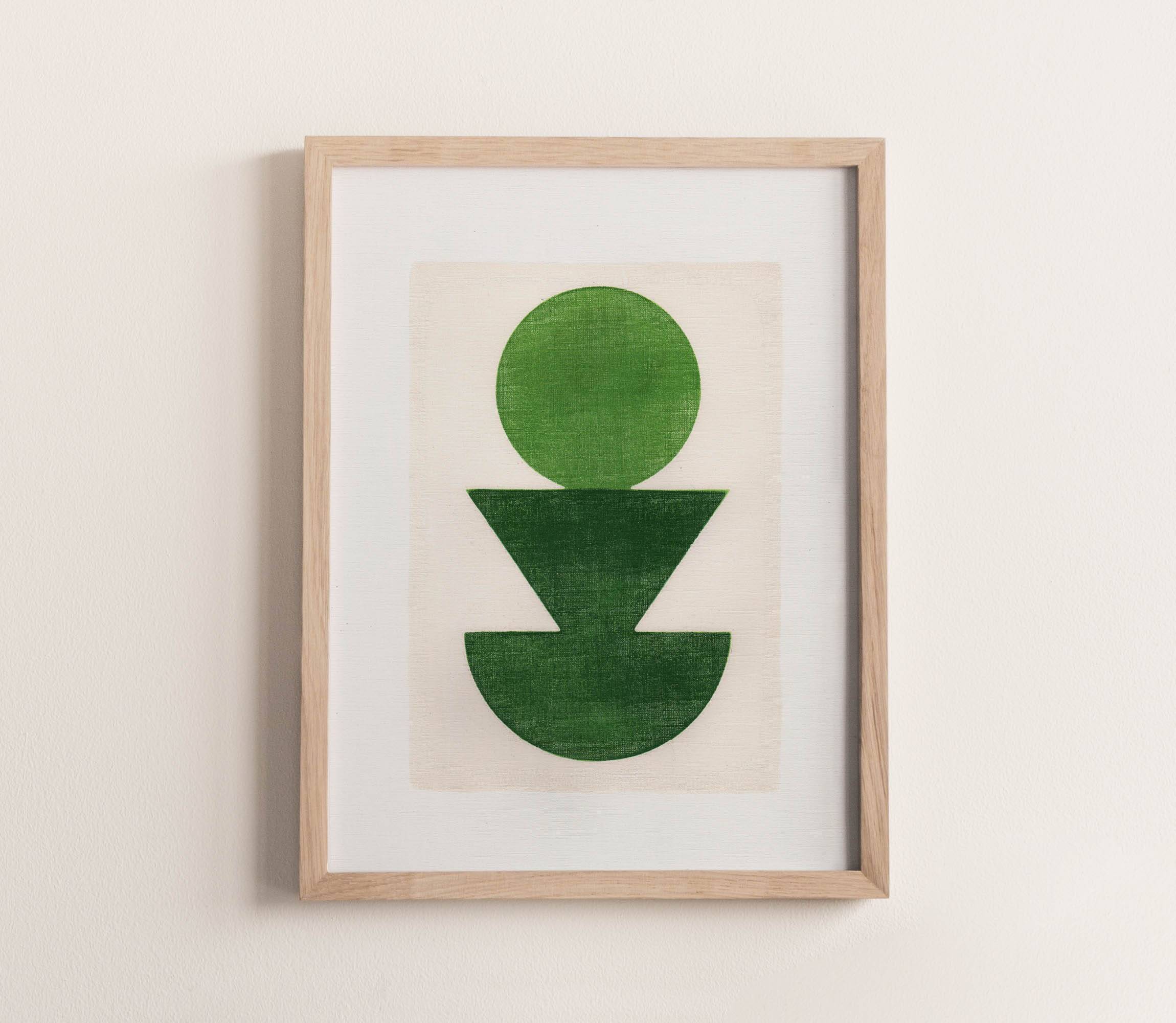 Abstract painting 30x40 "Maia" green painting H895 signed eawy