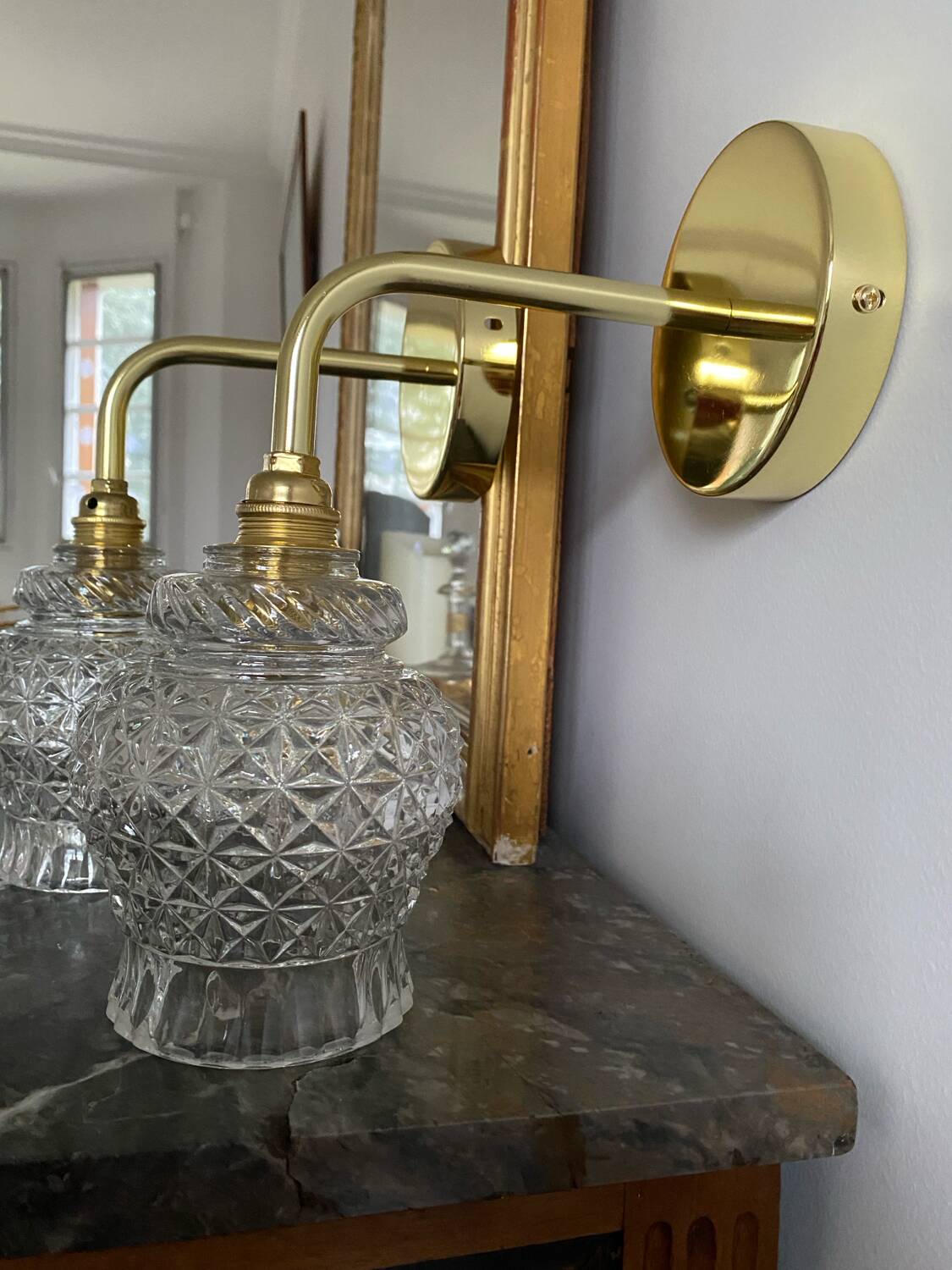 Pair of vintage globe wall sconces