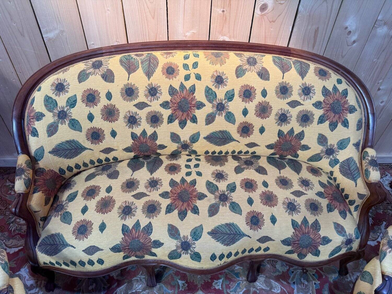 Salon Louis-Philippe – Sofa and pair of armchairs – Rosewood – Fabric f