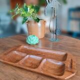 plateau en bois vintage à compartiments