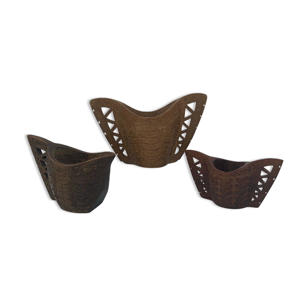 Collier Artisanal Africain Vintage En Corne Et Laiton - Bijou Ethnique XXe Siècle