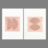 Set of 2 paintings on paper M269 & M270 signed Eawy