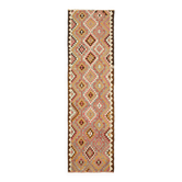 Turkish Handwoven Vintage Herki Kilim 106 cm x 340 cm