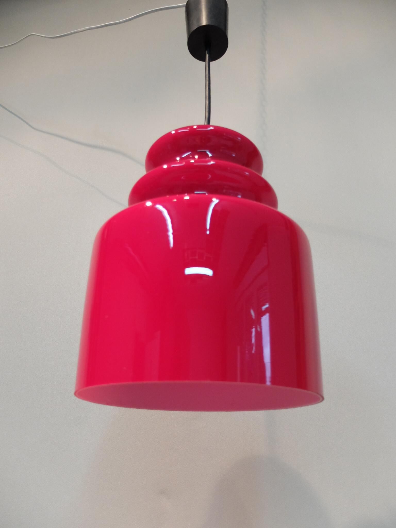 Suspended signed red glass Putzler